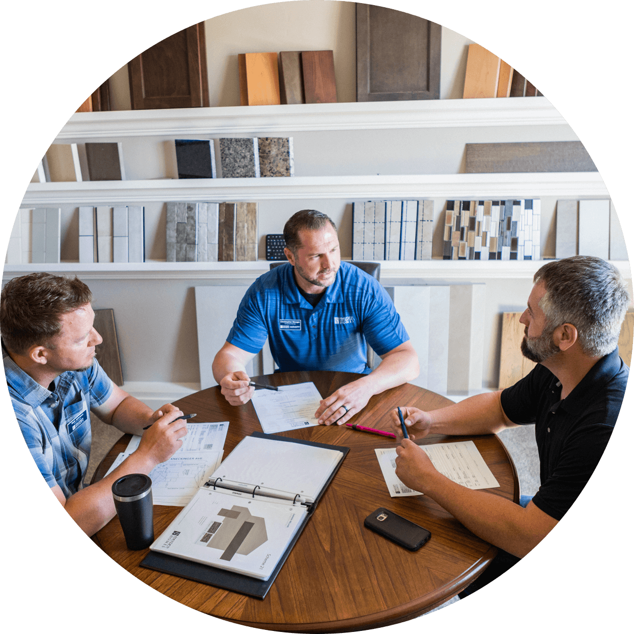 Men discussing new home orientation